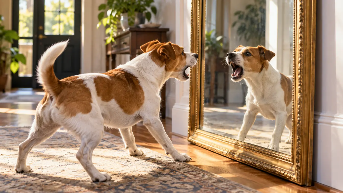 Dream of a Dog Barking at Its Reflection