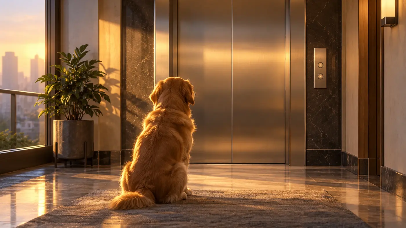 Dream of a Dog Waiting Outside a Closed Elevator