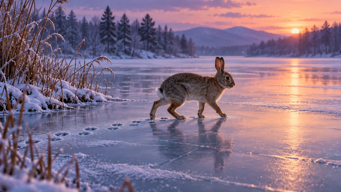 Dream of a Rabbit Crossing a Frozen Pond