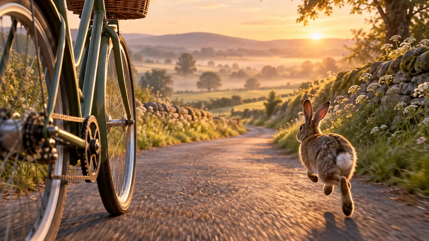 Dream of a Rabbit Running Beside a Bicycle