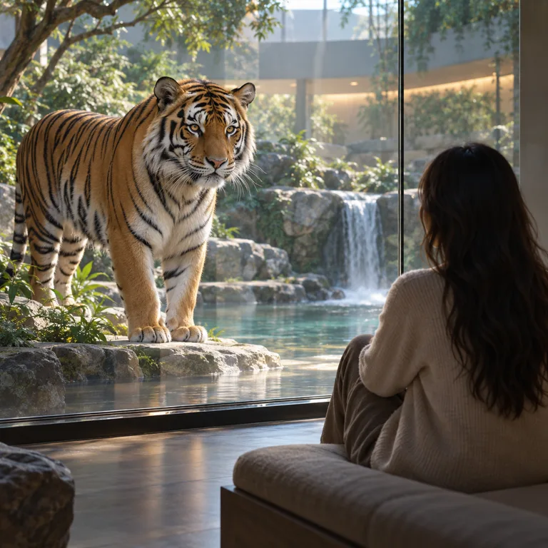 Dream of a Tiger Watching You Through a Glass Wall