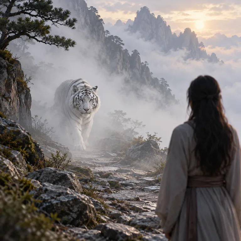 Dream of a White Tiger Appearing in Fog